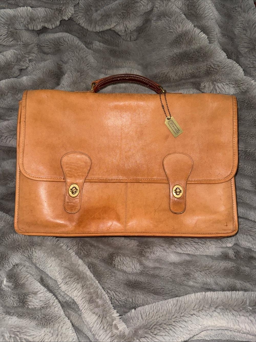 Coach Tan Leather  Briefcase Satchel